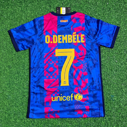 Ousmane Dembele #7 Barcelona 2021-2022 Season Third Retro Jersey Trikot Soccer Shirt