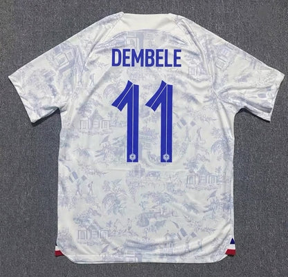Ousmane Dembélé #11 France 2022 World Cup Away Retro Jersey Maillot Trikot Soccer Shirt