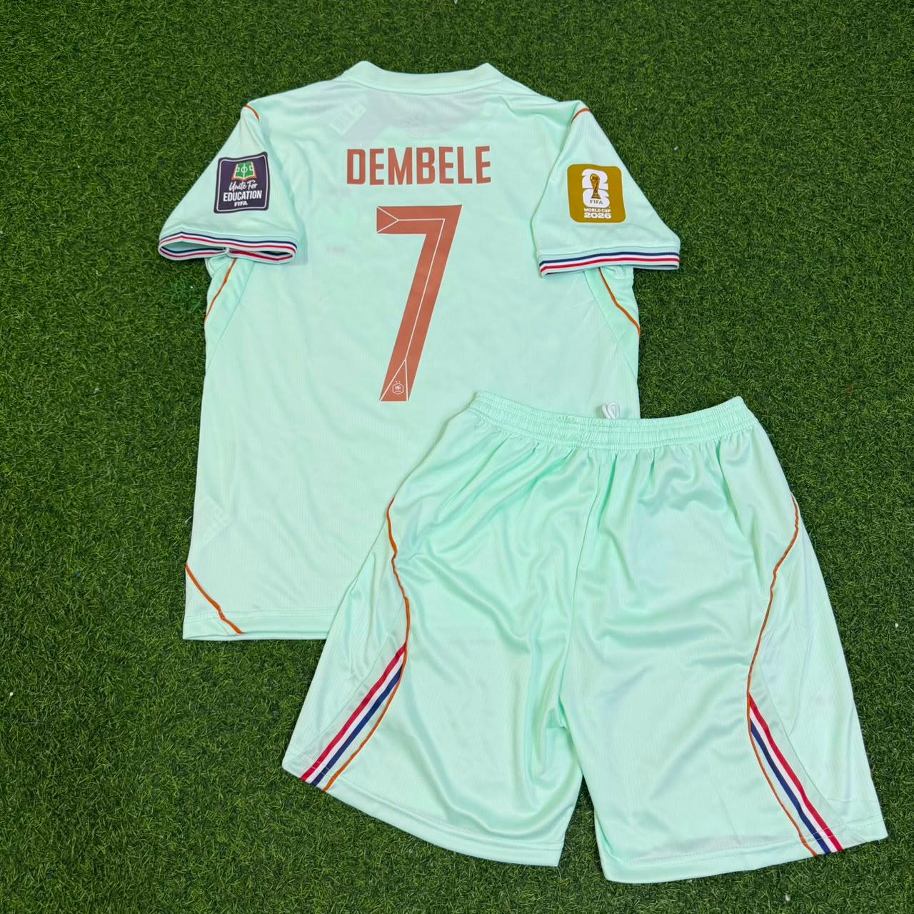 Ousmane Dembélé #7 France 2026 World Cup Kids Away Football Jersey