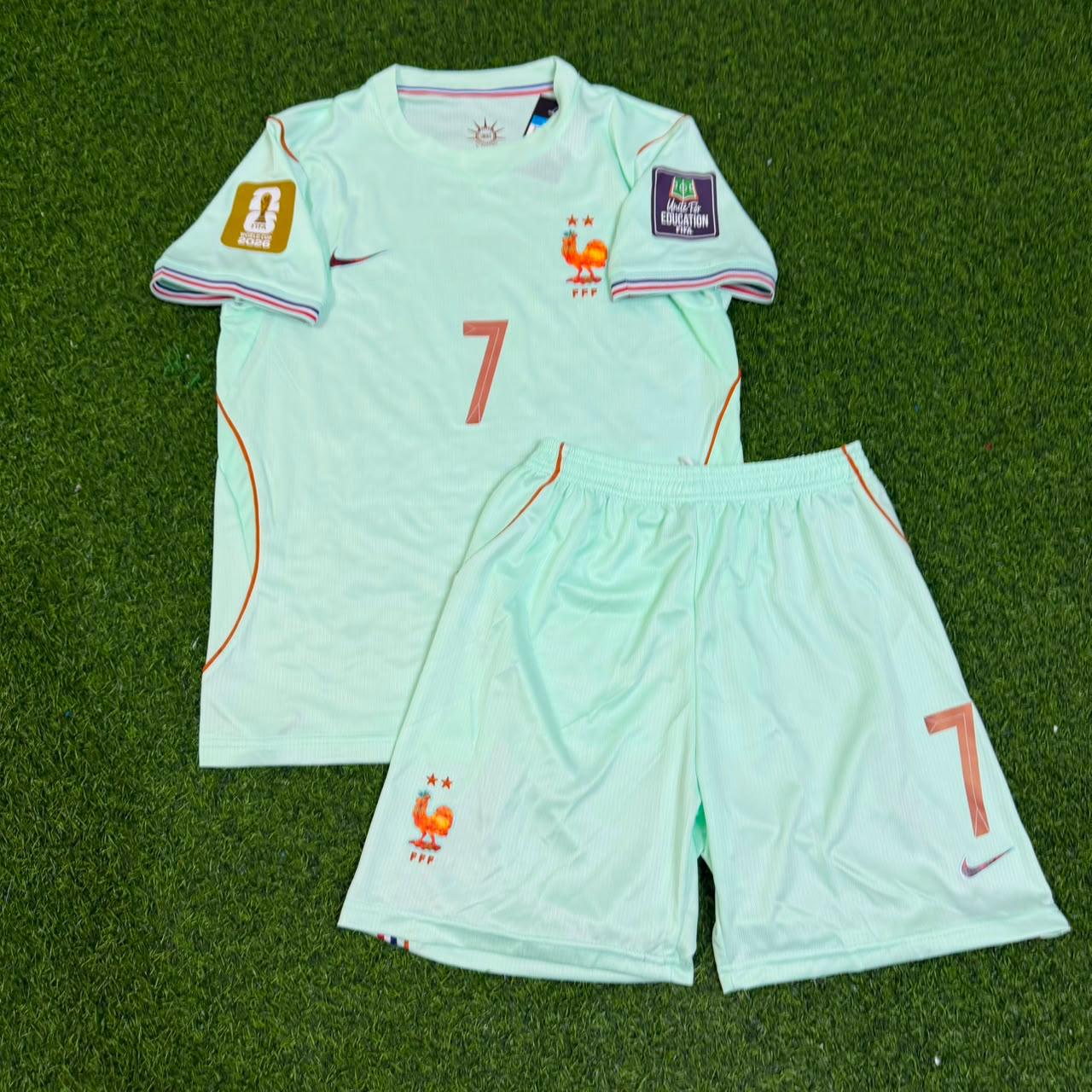 Ousmane Dembélé #7 France 2026 World Cup Kids Away Football Jersey