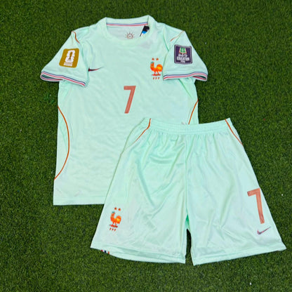 Ousmane Dembélé #7 France 2026 World Cup Kids Away Football Jersey