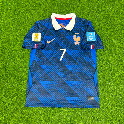 Ousmane Dembélé #7 France 2026 World Cup Kids Home Blue Football Jersey Kit