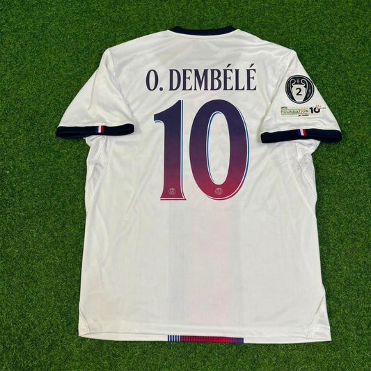 Ousmane Dembele White Jersey Maillot Trikot Soccer Shirt