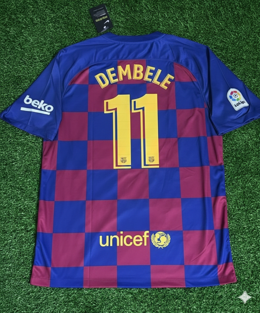 Ousmane Dembele – Barcelona 2019/20 Home Retro Jersey Trikot Maillot Soccer Shirt