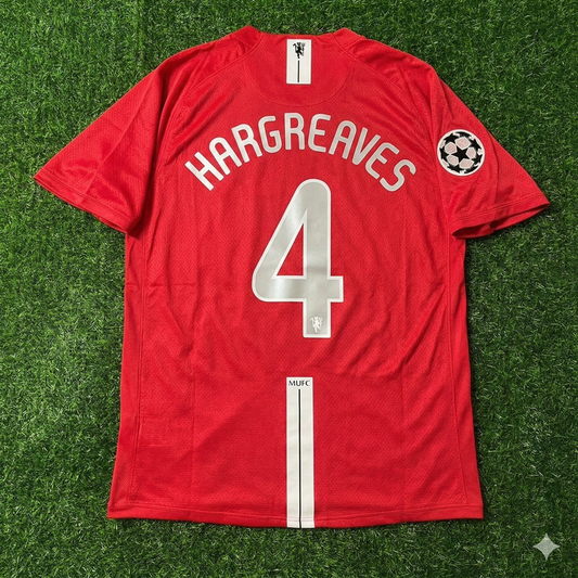 Owen Hargreaves Manchester United Champions League Final Moscow 2008 Retro Red Football Shirt