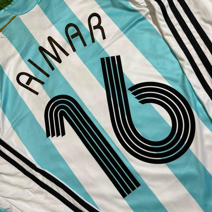 Pablo Aimar  #16 Argentina 2006 World Cup Retro Long Sleeve Football Jersey