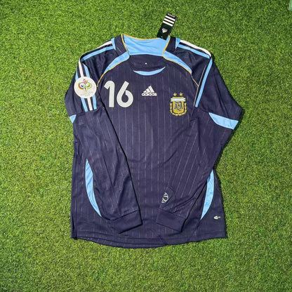Pablo Aimar Argentina 2006 World Cup Long Sleeve Retro Football Jersey Kit