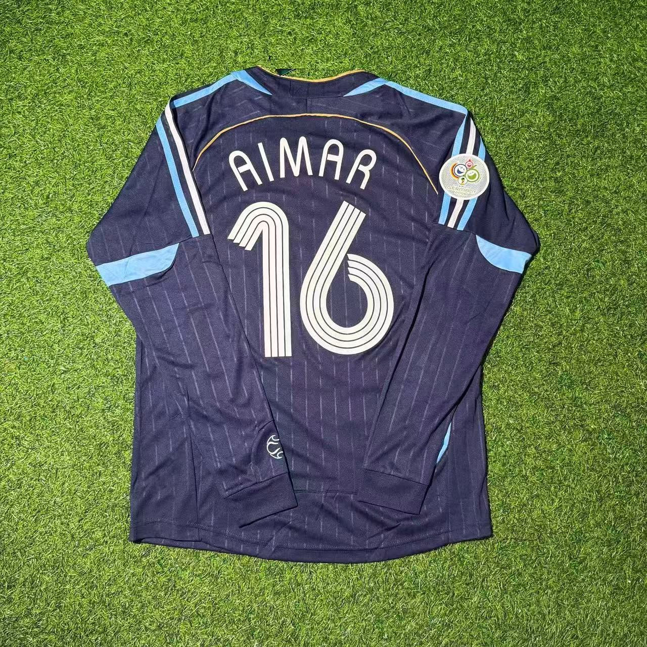 Pablo Aimar Argentina 2006 World Cup Long Sleeve Retro Football Jersey Kit