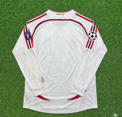 AC Milan 2007 Champions League Final Away White Long Sleeve Retro Jersey