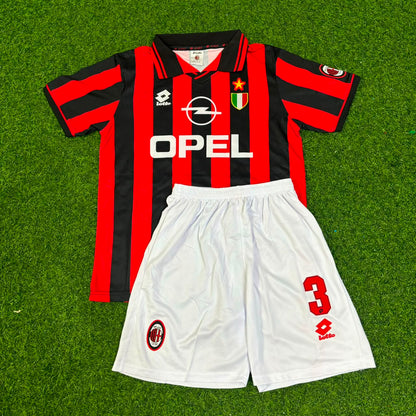 Paolo Maldini AC Milan 1996/1997 Home Kids Retro Football Jersey