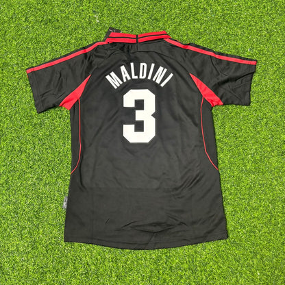 Paolo Maldini #3 AC Milan 2000-2001 Away Retro Football Jersey
