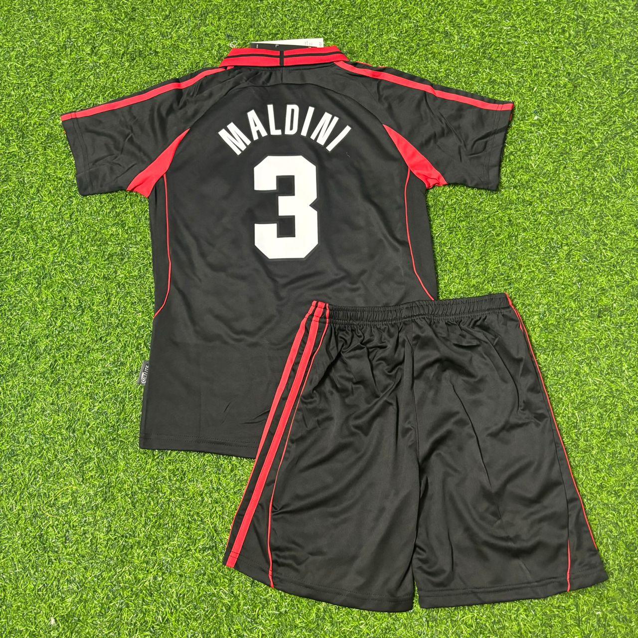 Paolo Maldini #3 AC Milan 2000-2001 Black Away Kids Retro Jersey