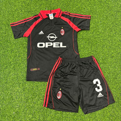 Paolo Maldini #3 AC Milan 2000-2001 Black Away Kids Retro Jersey