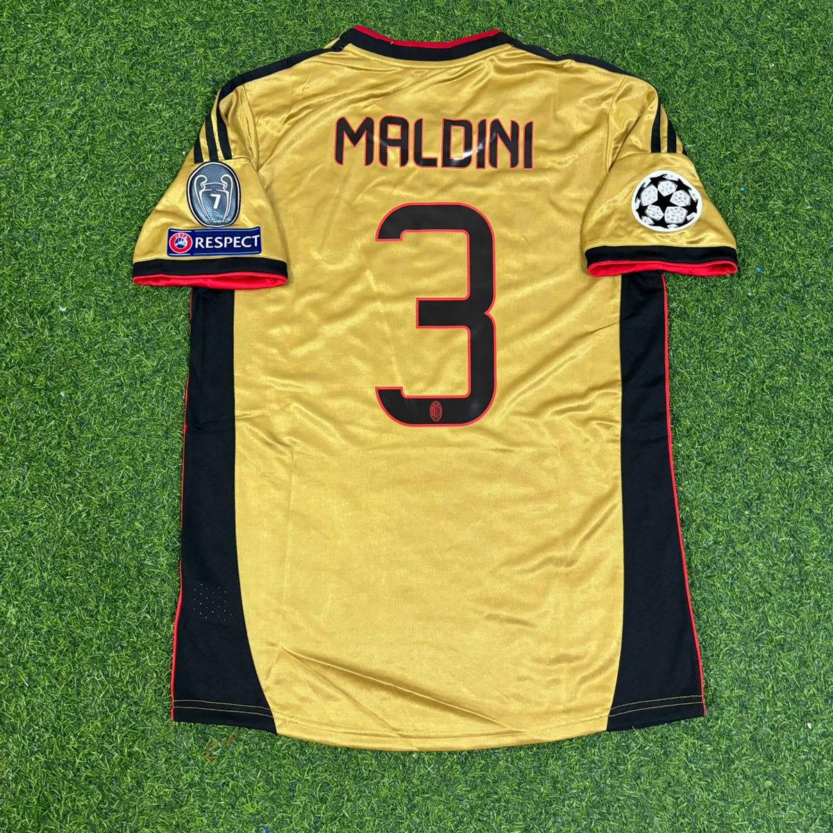 Paolo Maldini #3 AC Milan Gold Retro Trikot Jersey