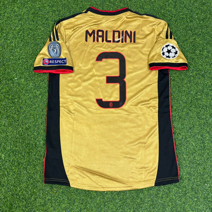 Paolo Maldini #3 AC Milan Gold Retro Trikot Jersey