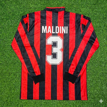 Paolo Maldini #3 AC Milan 1989-1990 Retro Long Sleeve Football Jersey