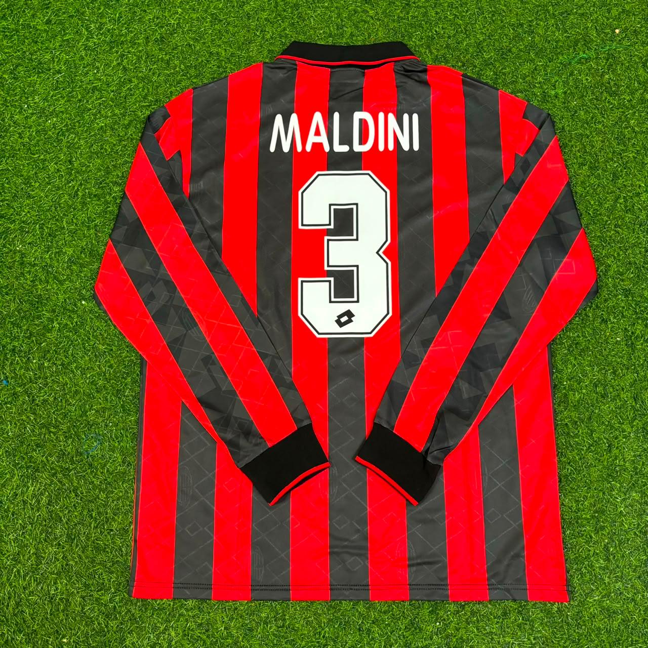 Maillot Rétro Paolo Maldini #3 AC Milan 1993-1994 Domicile Manches Longues