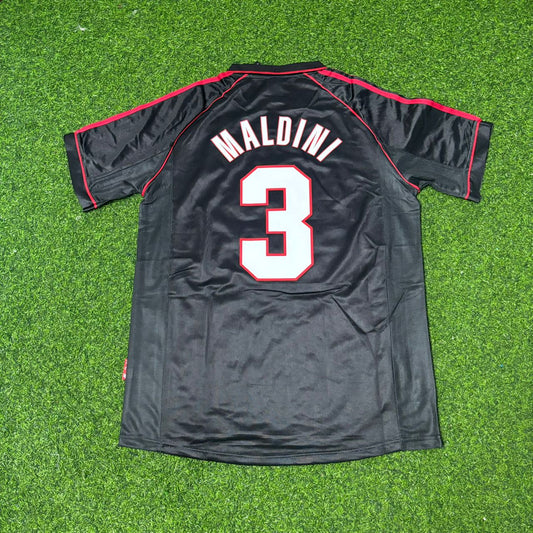 Paolo Maldini AC Milan 1998-1999 Black Retro Football Jersey