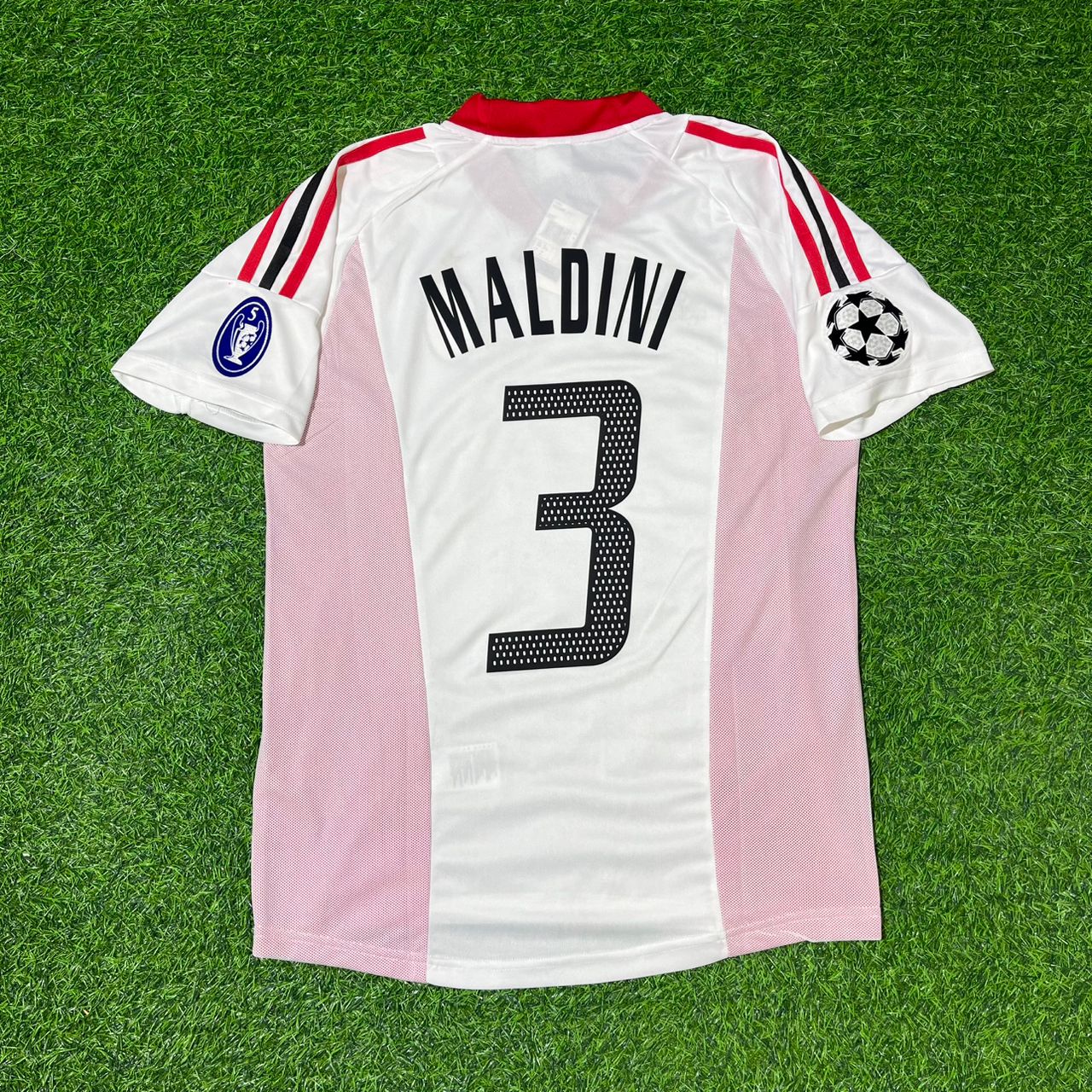 Paolo Maldini AC Milan 2003 Champions League Final Old Trafford White Retro Jersey Maglia Maillot