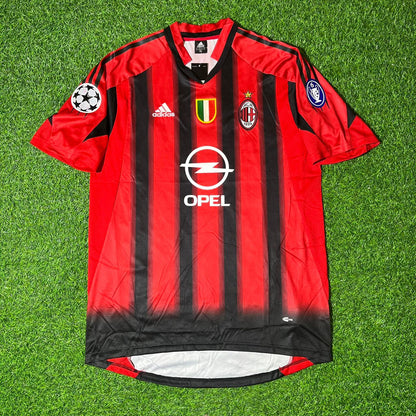 Paolo Maldini AC Milan 2004/05 Red & Black Home Retro Football Jersey Kit