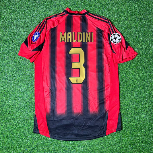 Paolo Maldini AC Milan 2004/05 Red & Black Home Retro Football Jersey Kit