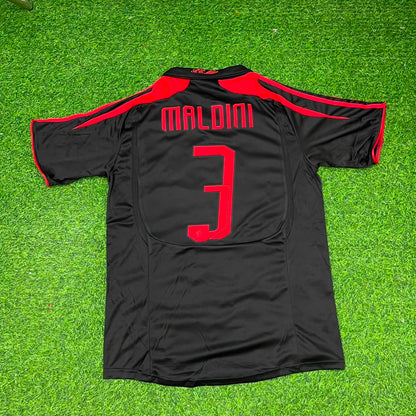 Paolo Maldini AC Milan 2007-2008 Black Retro Third Football Jersey