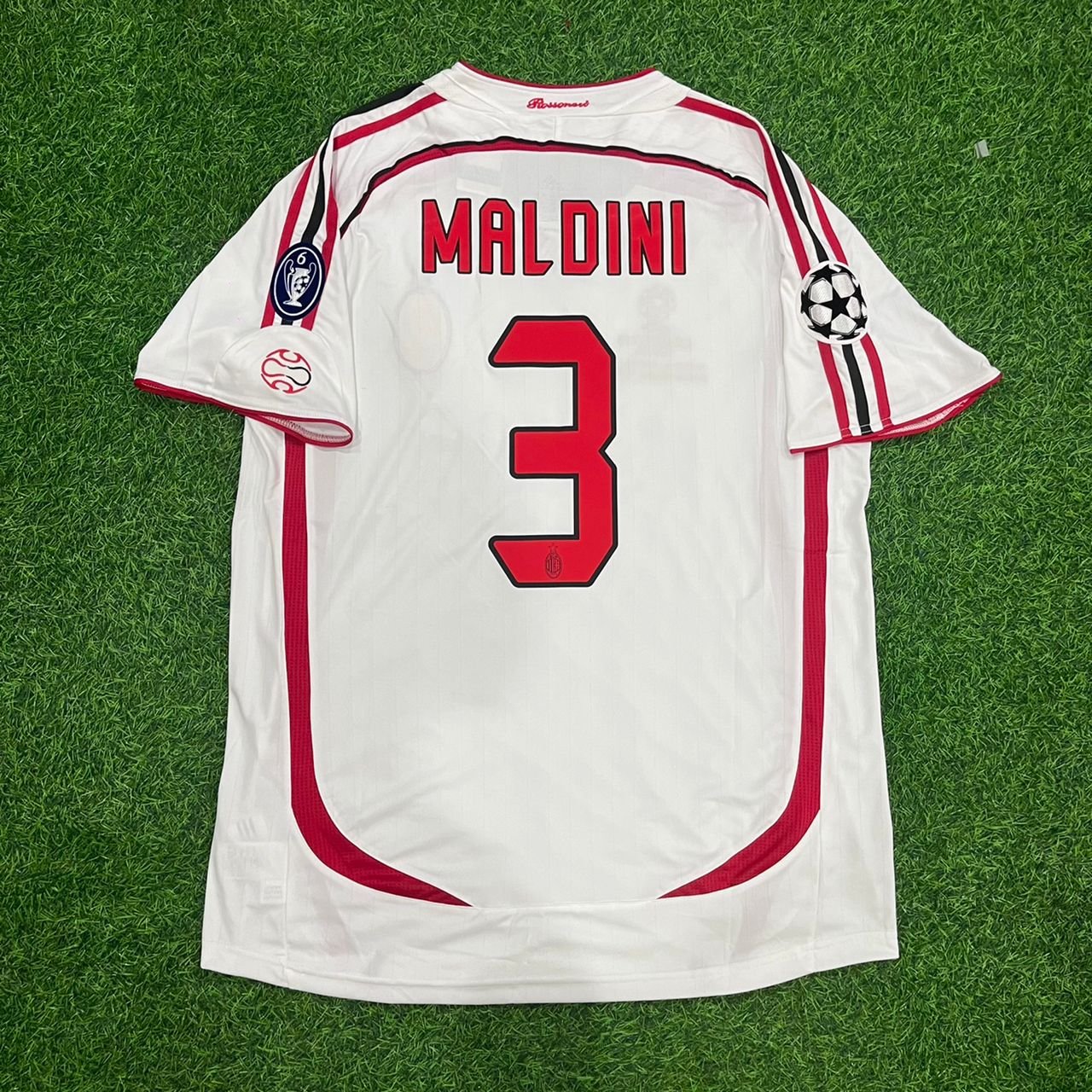 Paolo Maldini Milan 2007 Final Athene Champions League Final White Retro Football Jersey Soccer Shirt