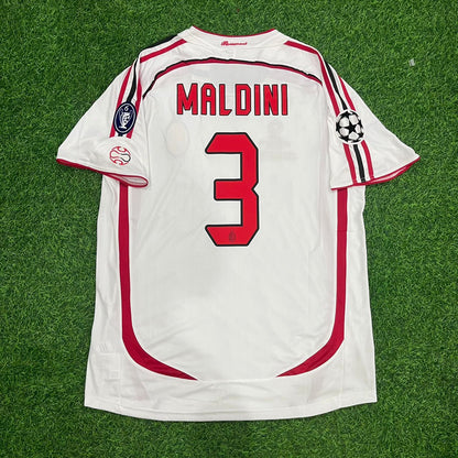 Paolo Maldini Milan 2007 Final Athene Champions League Final White Retro Football Jersey Soccer Shirt