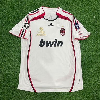 Paolo Maldini Milan 2007 Final Athene Champions League Final White Retro Football Jersey Soccer Shirt