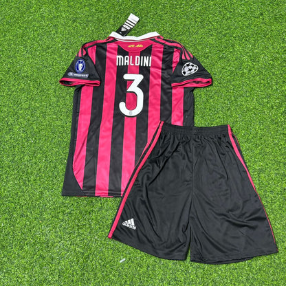 Paolo Maldini AC Milan 2008-2009 Final Season Kids Home Retro Football Jersey