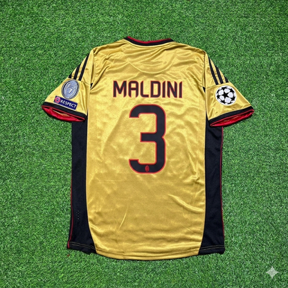 Paolo Maldini #3 AC Milan Maillot Rétro Doré