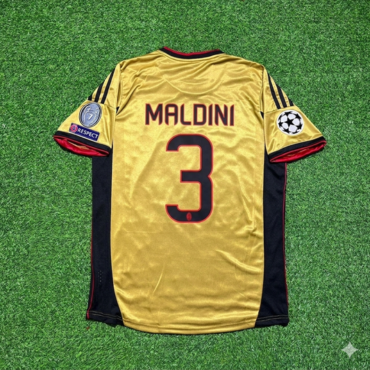 Paolo Maldini #3 AC Milan Gold Retro Trikot Jersey