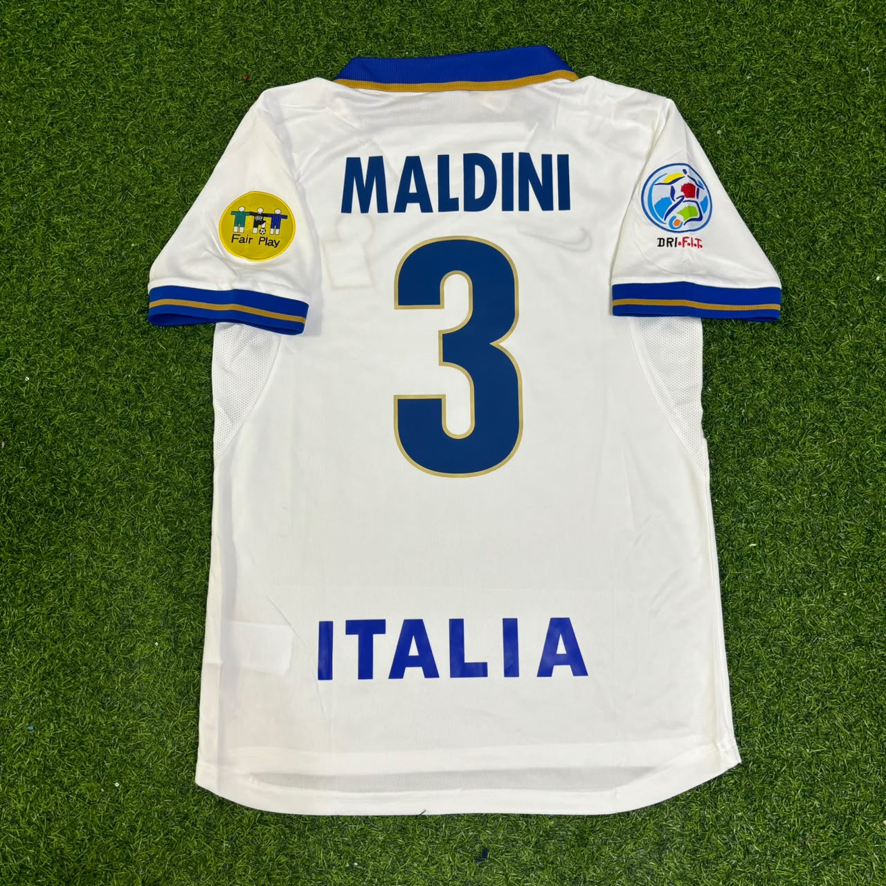 Paolo Maldini Italy EURO 1996 White Retro Jersey