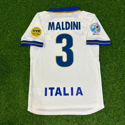 Paolo Maldini Italy EURO 1996 White Retro Jersey