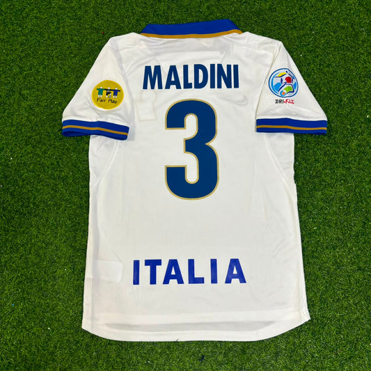Paolo Maldini Italie EURO 1996 Maillot rétro blanc