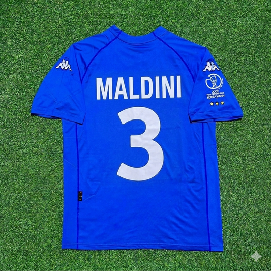 Paolo Maldini #3 Italy 2002 World Cup Home Retro Jersey