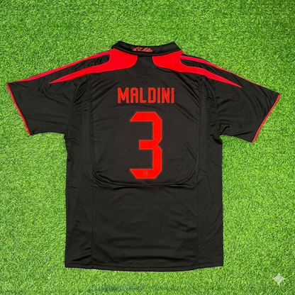 Paolo Maldini AC Milan 2007-2008 Black Retro Third Football Jersey
