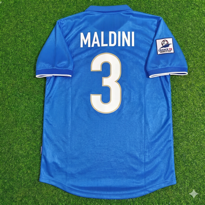 Paolo Maldini Italien 1998 WM Heim Blau Retro Fußballtrikot