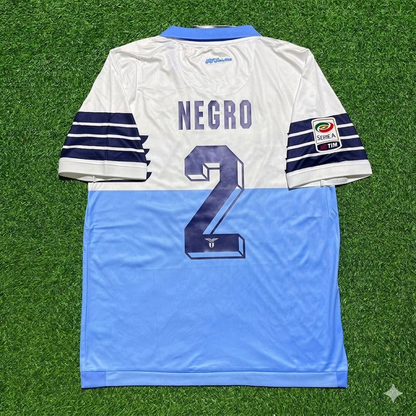 Paolo Negro #2 Lazio White Blue Retro Home Football Jersey