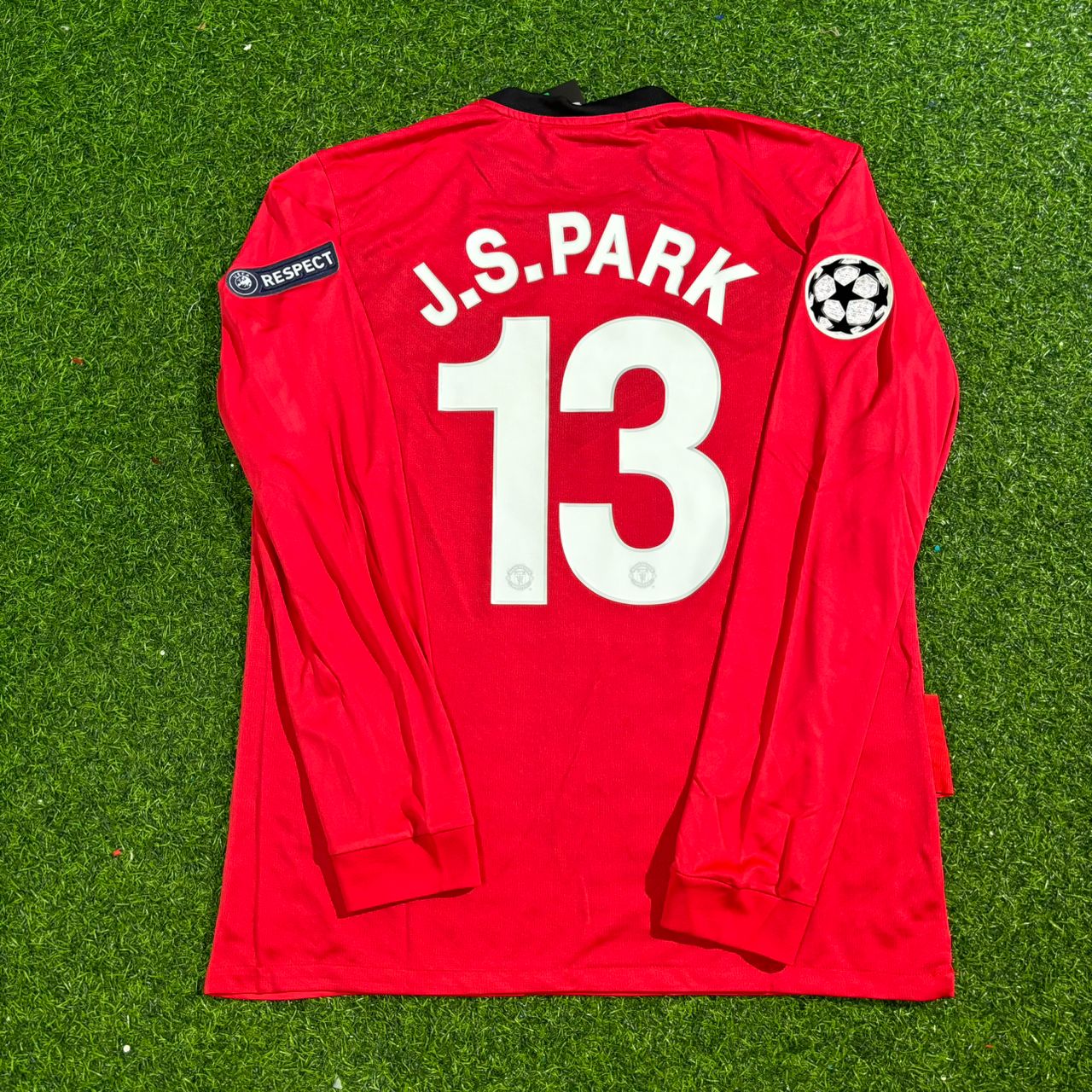 Park Ji-sung #13 Manchester United 2009-2010 Retro Long Sleeve Football Jersey