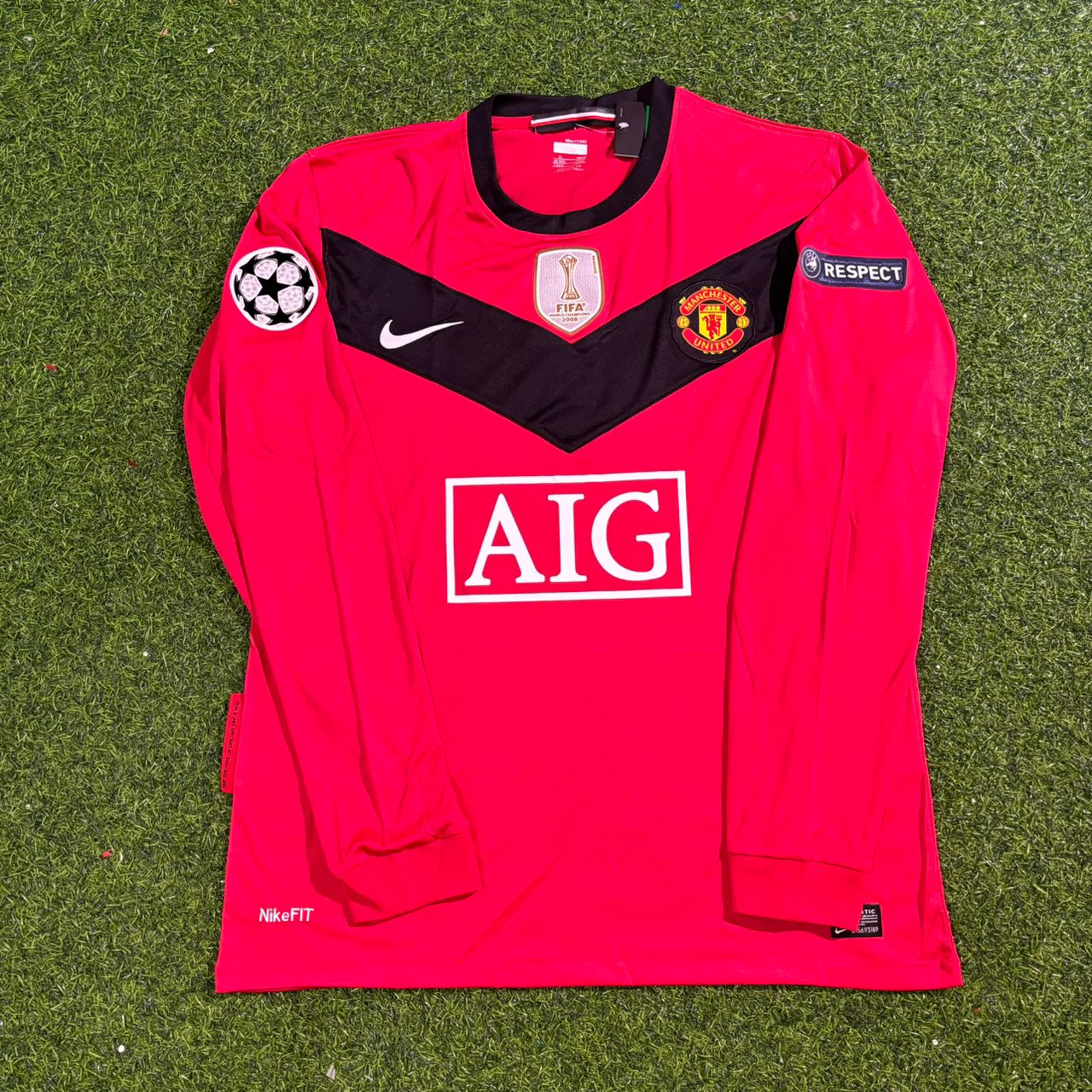 Park Ji-sung #13 Manchester United 2009-2010 Retro Long Sleeve Football Jersey