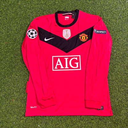 Park Ji-sung #13 Manchester United 2009-2010 Retro Long Sleeve Football Jersey