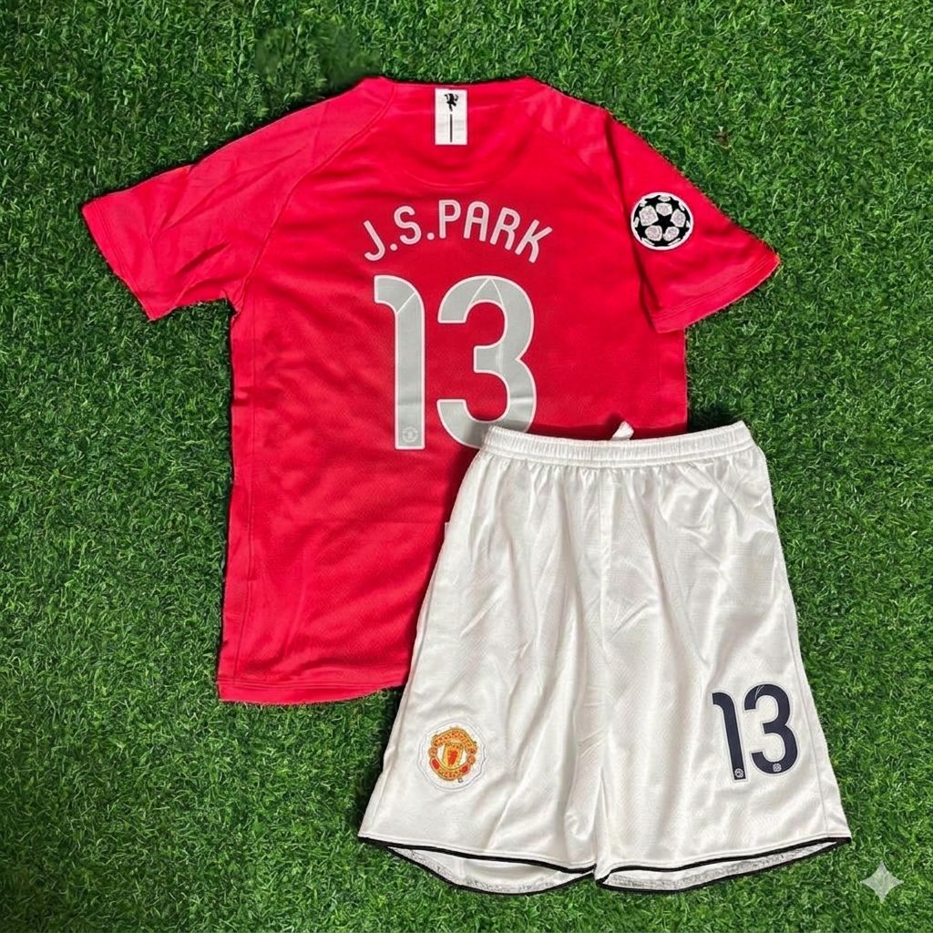 Park Ji-sung #13 Manchester United 2008 Final Kids Children Home Football Jersey