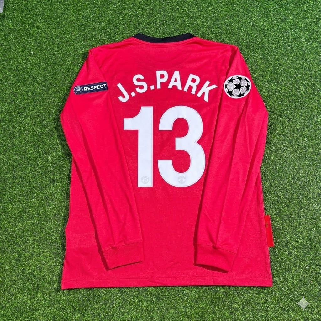 Park Ji-sung #13 Manchester United 2009-2010 Retro Long Sleeve Football Jersey
