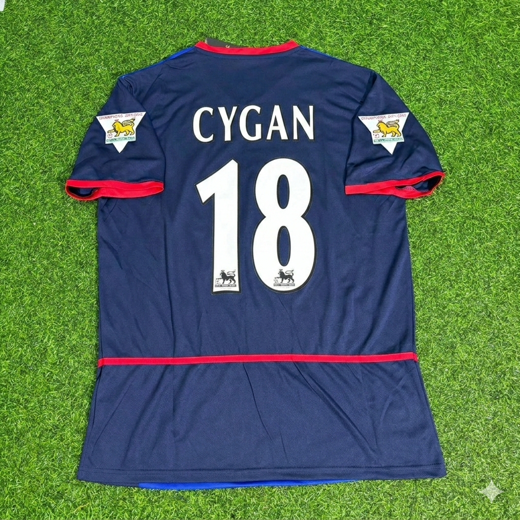 Pascal Cygan 18- Arsenal 2002-2004 Black Blue o2 Retro Kit Jersey Trikot Maglia Camiseta Soccer Shirt