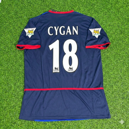 Pascal Cygan 18- Arsenal 2002-2004 Black Blue o2 Retro Kit Jersey Trikot Maglia Camiseta Soccer Shirt