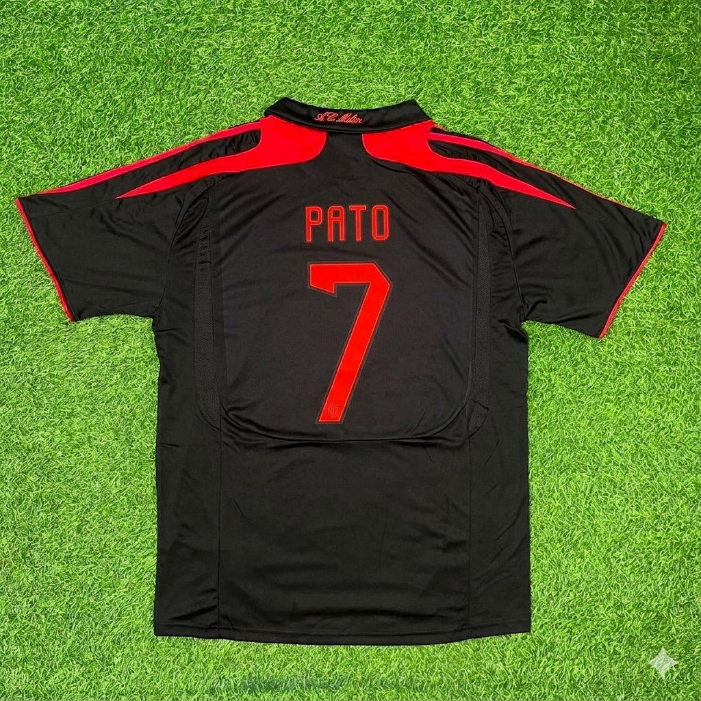 Alexandre Pato AC Milan 2007-2008 Black Retro Third Football Jersey