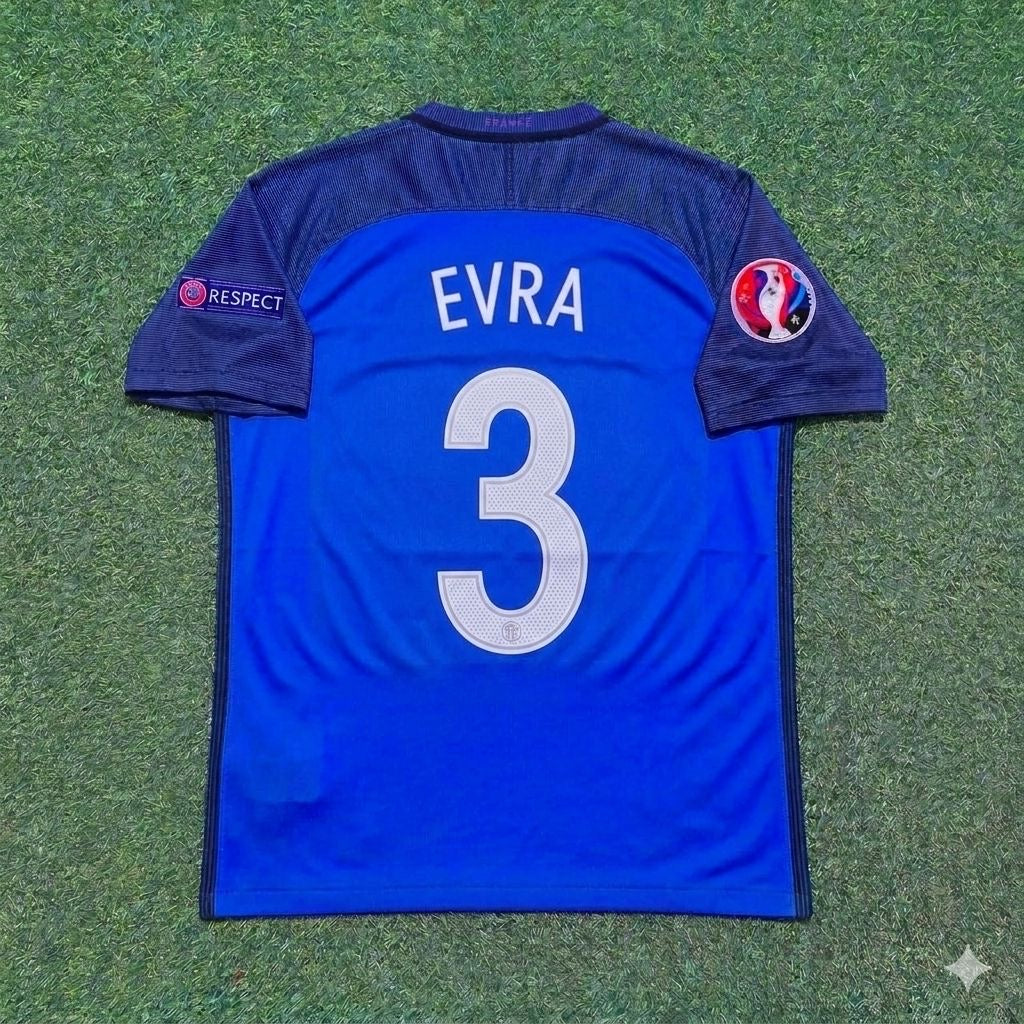 Patrice Evra #3 France Euro 2016 Home Retro Football Jersey