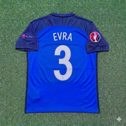 Patrice Evra #3 France Euro 2016 Home Retro Football Jersey