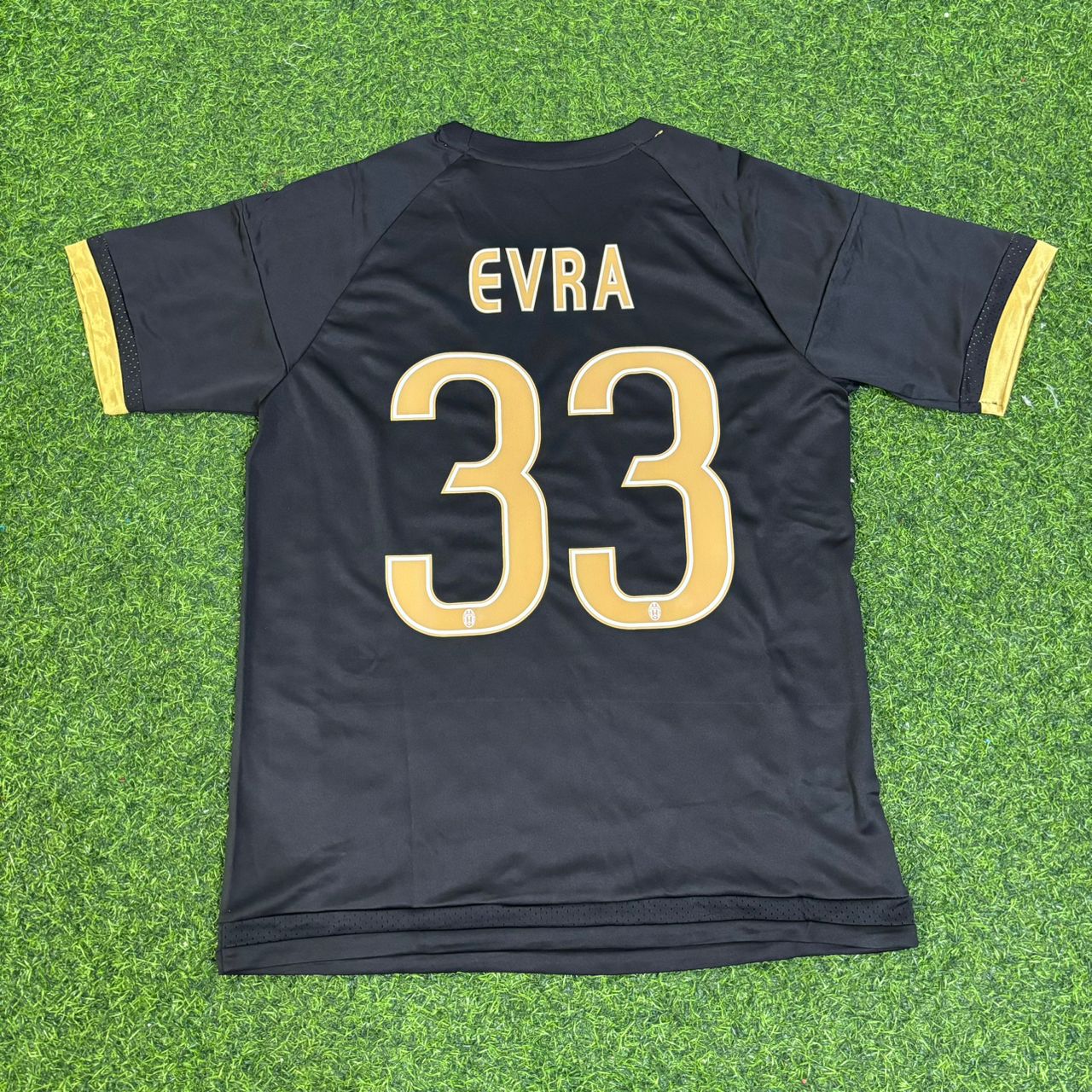 Patrice Evra 33- Juventus Retro Black Kit Jersey Trikot Maglia Soccer Shirt